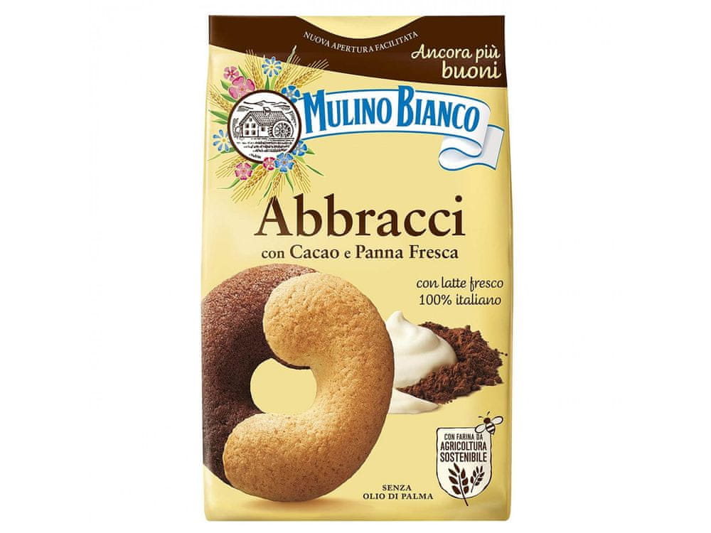 Mulino Bianco MULINO BIANCO Abbracci talianske sušienky krehké s maslovo-kakaovou príchuťou 350g, 1